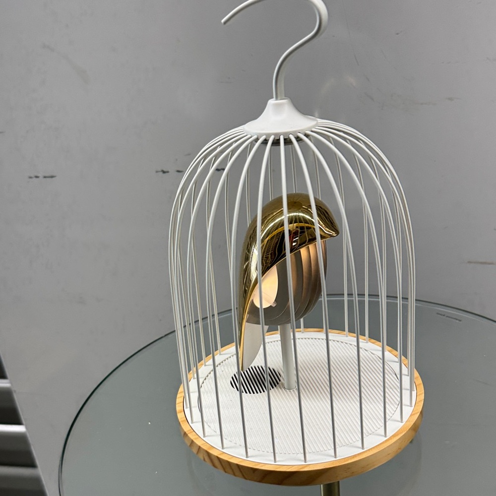 Elegant White and Gold Bird Cage